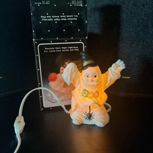 Halloween‎ Ghost Light Vintage Brinn's Ceramic Lamp Boo! Spider Tested Works!